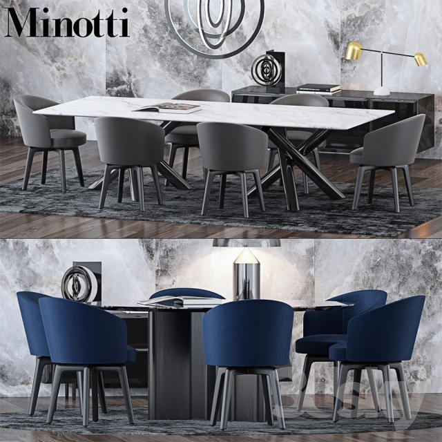 Minotti Set 4 3DS Max - thumbnail 3