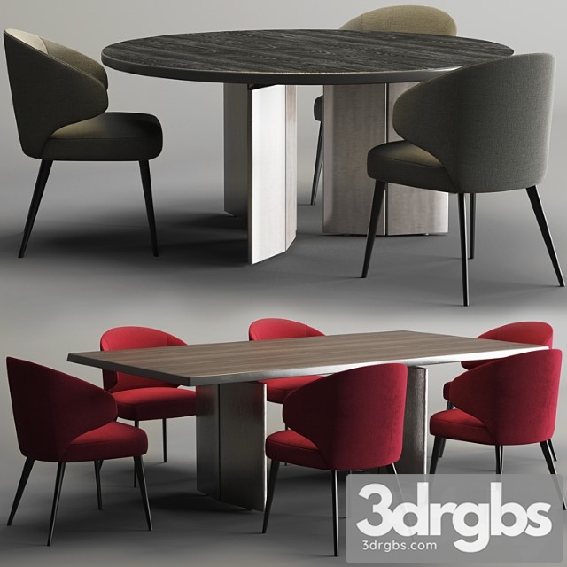 Minotti set – morngan table and aston chair 2 3dsmax Download - thumbnail 1