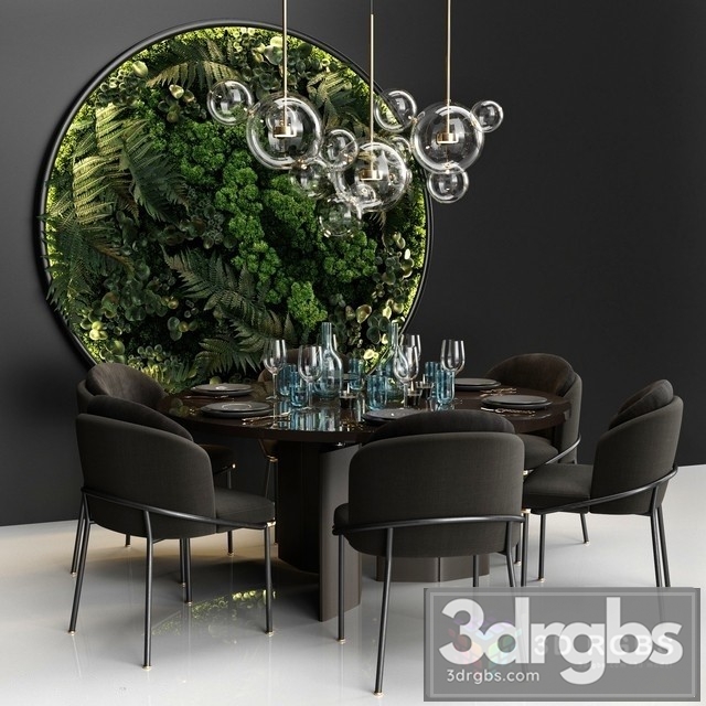 Minotti Table and Chair 3dsmax Download - thumbnail 1