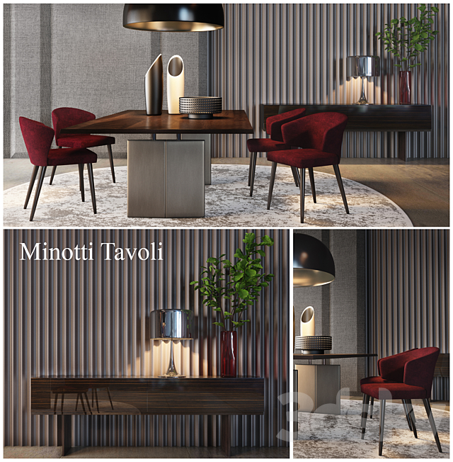 Minotti Tavoli Dining Furniture 3DSMax File - thumbnail 1