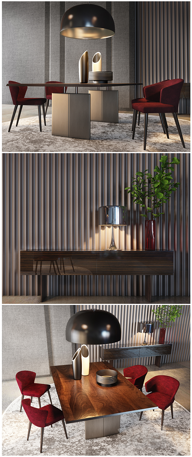 Minotti Tavoli Dining Furniture 3DSMax File - thumbnail 2