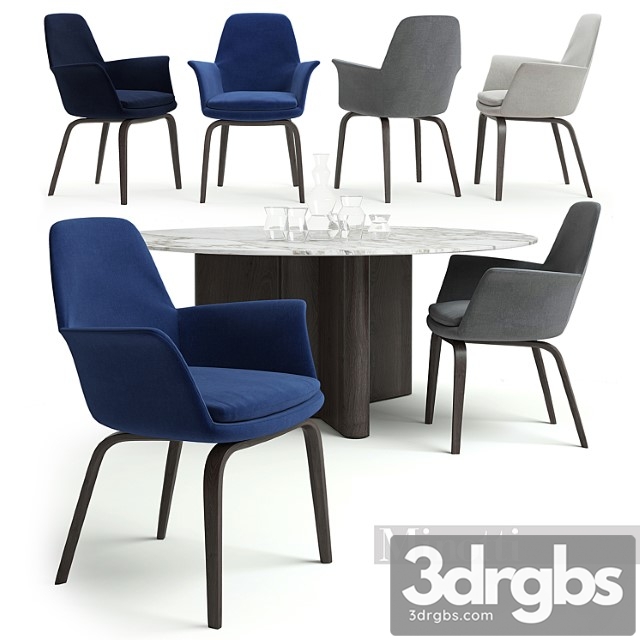 Minotti York And Lou Round 3dsmax Download - thumbnail 1