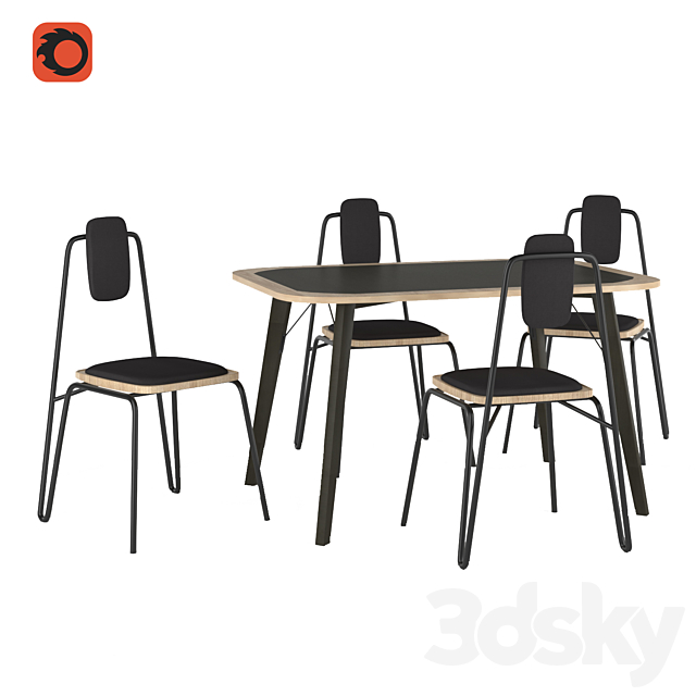 MIO Chair and MONI Table 3DSMax File - thumbnail 1