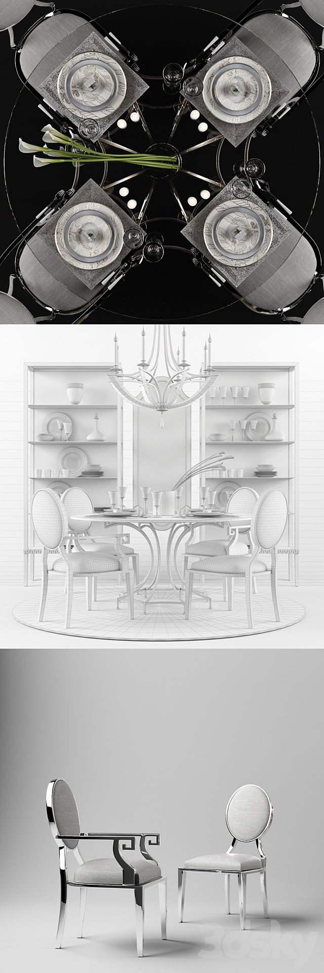 Miramont Round Dining Table (Bernhardt) 3DSMax File - thumbnail 3