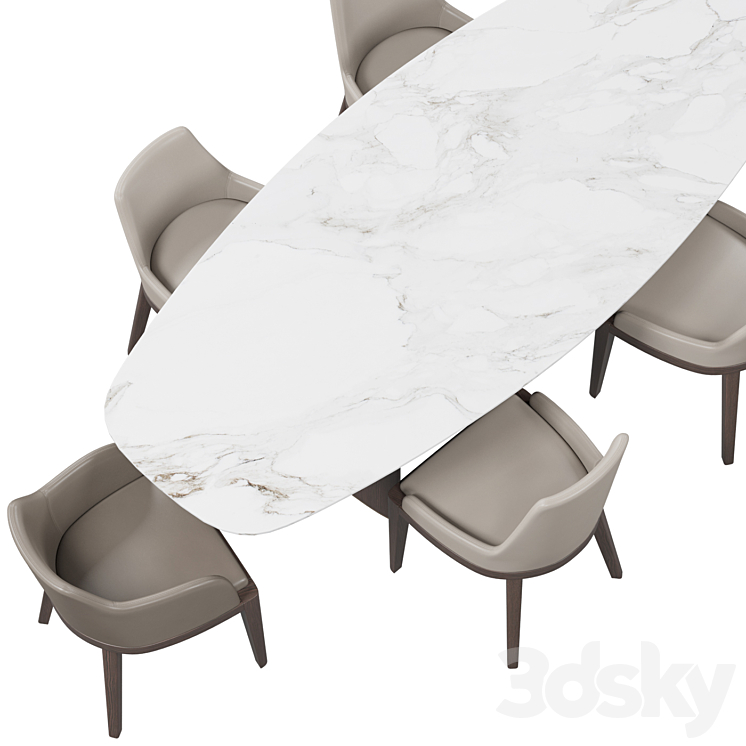 Misura Emme Cleo Chairs and Ala Table 3DS Max - thumbnail 2