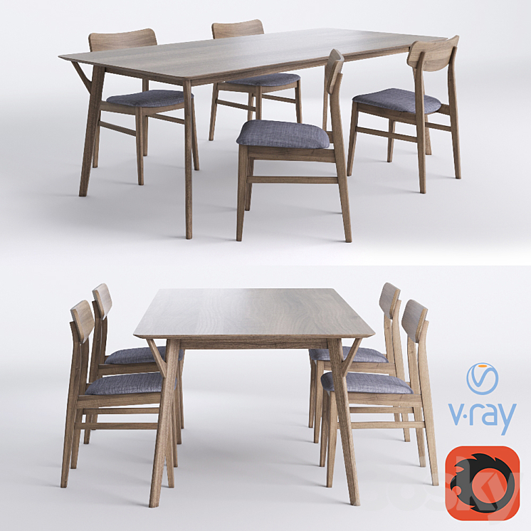 Miton – Chair &Table 3DS Max - thumbnail 1