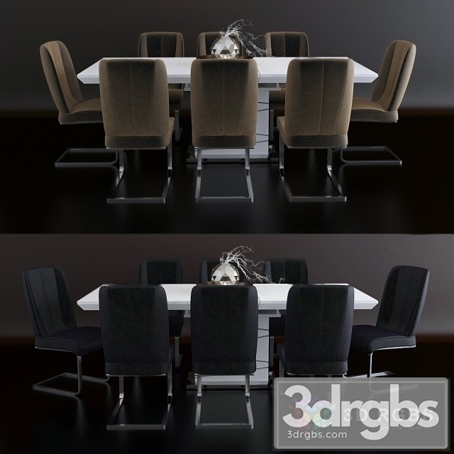 Mobi Dining Room Morokko Table 3dsmax Download - thumbnail 1