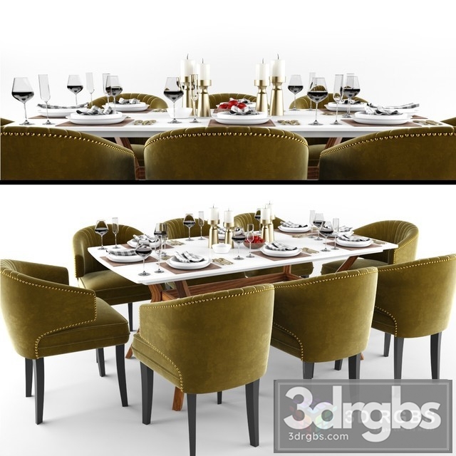 Moderm Diningroom Set 3dsmax Download - thumbnail 1