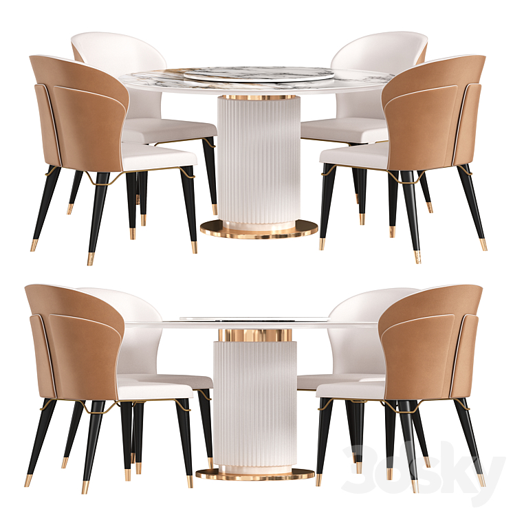 Modern Dining Chair Povison 3DS Max - thumbnail 1