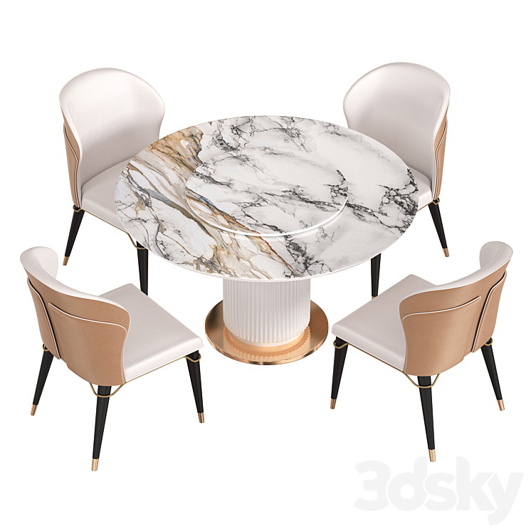 Modern Dining Chair Povison 3DS Max - thumbnail 2