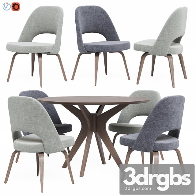 Modern dining set 11 2 3dsmax Download - thumbnail 1