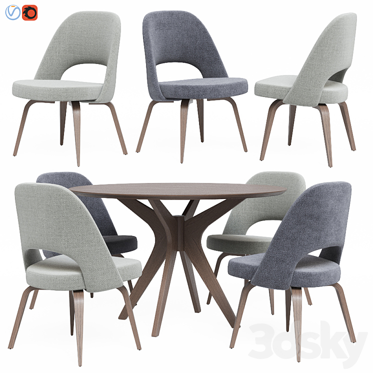 Modern Dining Set 11 3DS Max - thumbnail 1