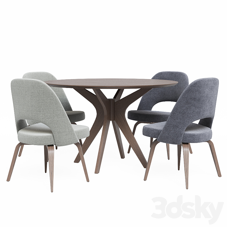 Modern Dining Set 11 3DS Max - thumbnail 2