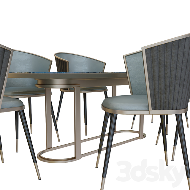 modern dining table chair 2 3DSMax File - thumbnail 4