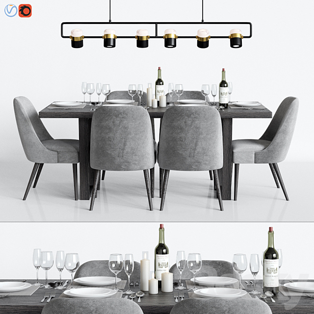 Modern Dinning Set 1 3DSMax File - thumbnail 1