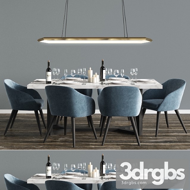 Modern dinning set 5 2 3dsmax Download - thumbnail 1