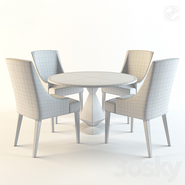 Modern Table and Chair 3DSMax File - thumbnail 2