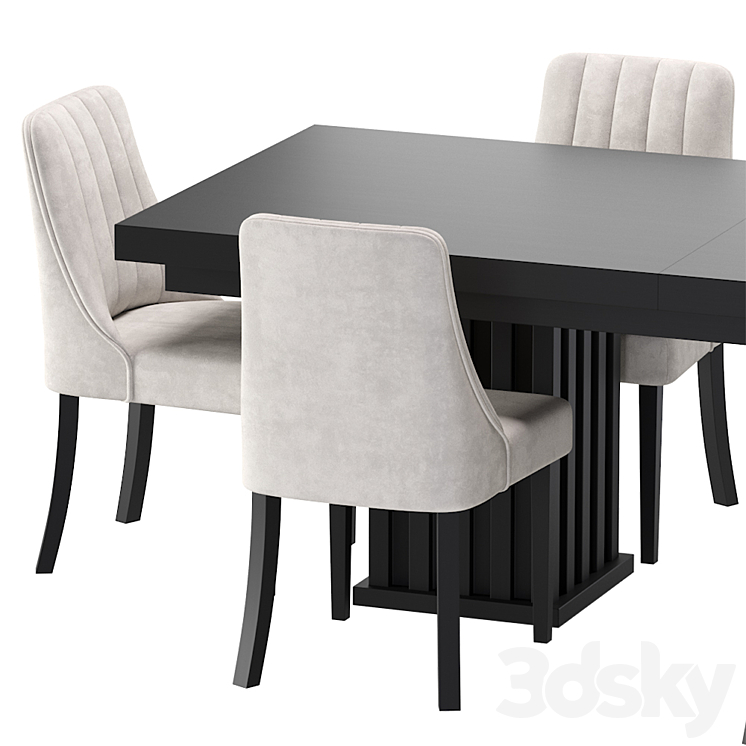 Modern Table and Chair Kongsberg 3DS Max - thumbnail 2