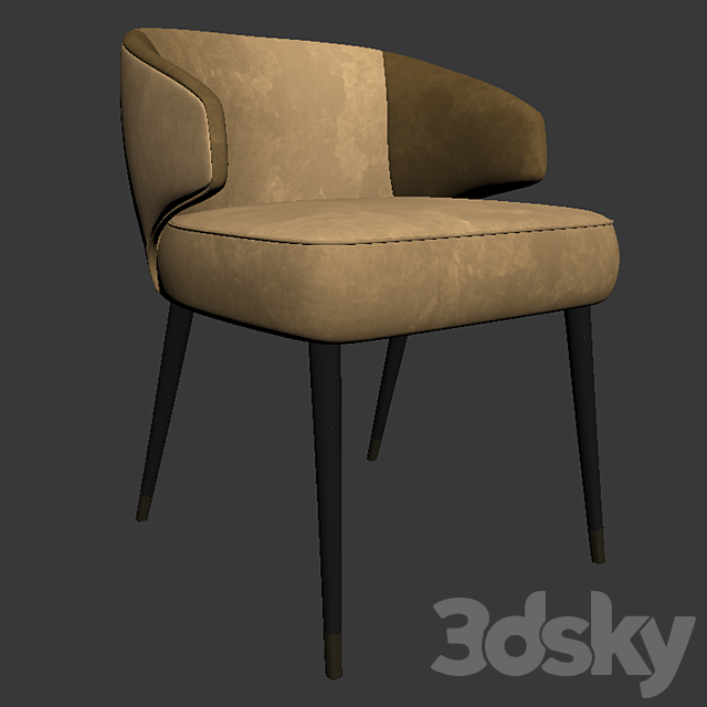 Modrest Carlton Dining Chair Set With Parquet 3DS Max Model - thumbnail 2