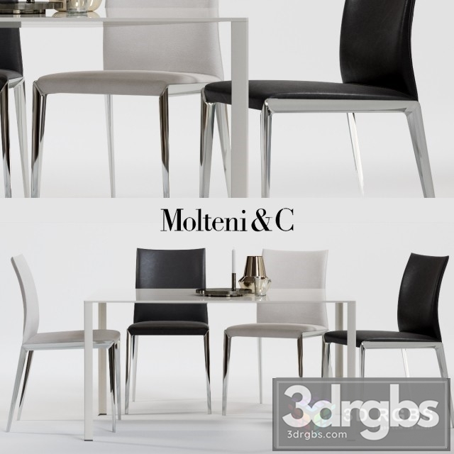 Molteni C Dart Table and Chair 3dsmax Download - thumbnail 1