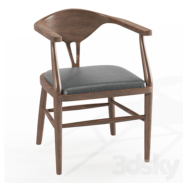 Montana Live Edge Dining Table with Peking B Dining Chairs 3DSMax File - thumbnail 3