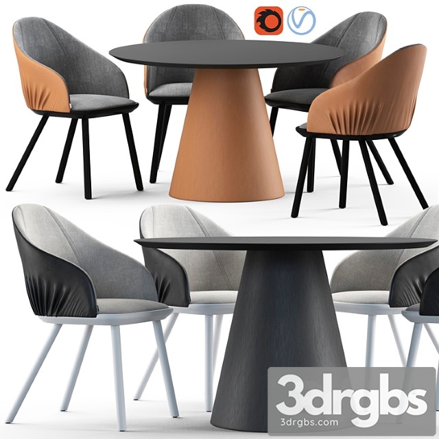 Montbel rivoli chair and cono table 2 3dsmax Download - thumbnail 1