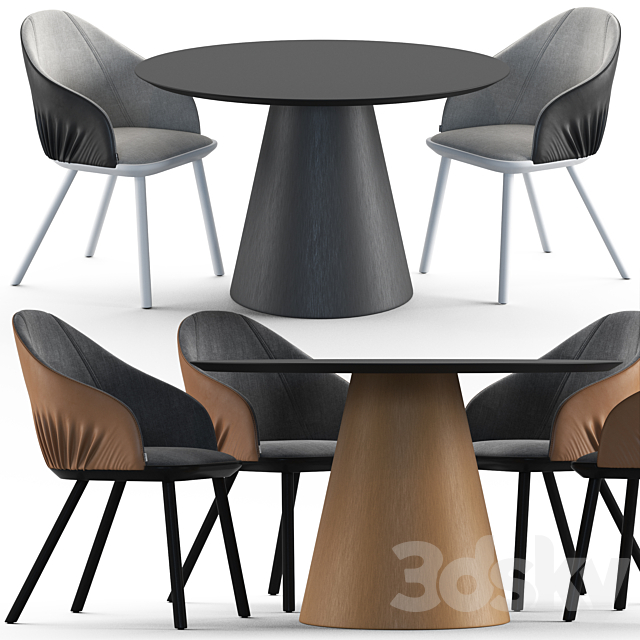 Montbel Rivoli Chair and Cono Table 3DSMax File - thumbnail 2