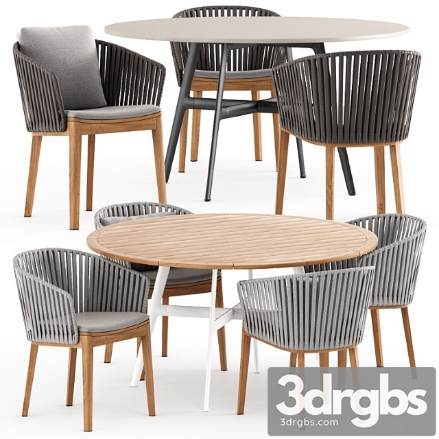 Mood Chair Tribu and Seax Dining Table by Dedon 3dsmax Download - thumbnail 1