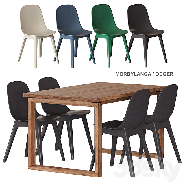 Morbylanga _ Odger IKEA Table and chairs 3DS Max Model - thumbnail 2