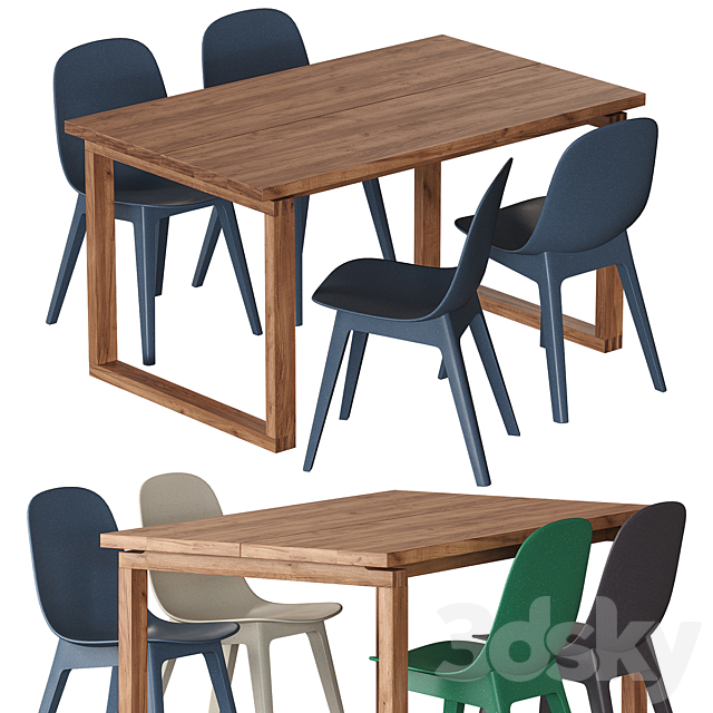 Morbylanga _ Odger IKEA Table and chairs 3DS Max Model - thumbnail 3