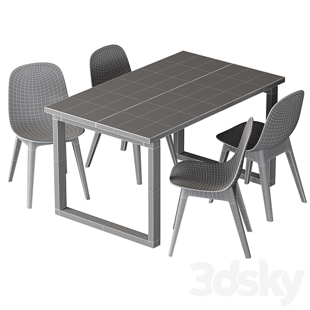 Morbylanga _ Odger IKEA Table and chairs 3DS Max Model - thumbnail 5