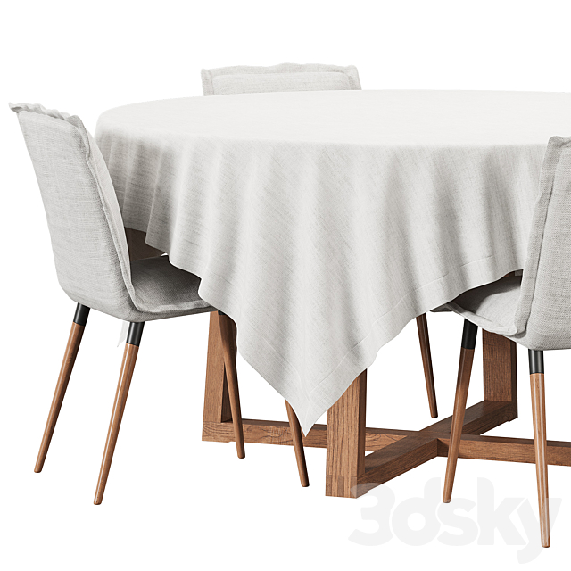 MORBYLANGA KLINTEN Table and chairs IKEA 3DS Max Model - thumbnail 4