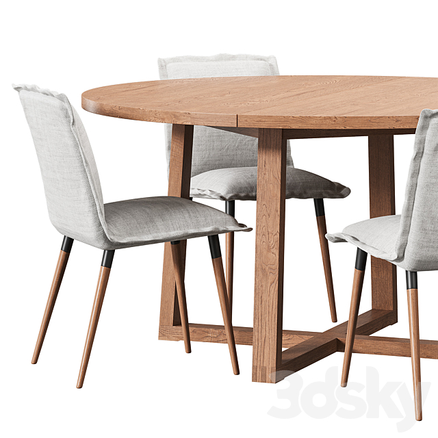 MORBYLANGA KLINTEN Table and chairs IKEA 3DS Max Model - thumbnail 5