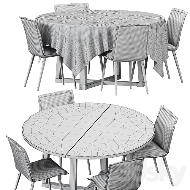 MORBYLANGA KLINTEN Table and chairs IKEA 3DS Max Model - thumbnail 6