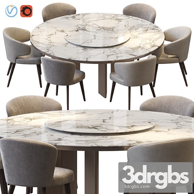 Morgan marble table and aston dining chair - thumbnail 1