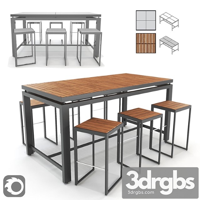 Morrison bar stool and bar table - thumbnail 1