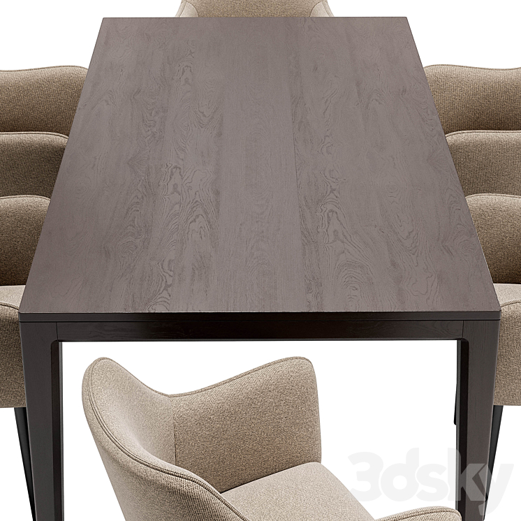 Moscow dining chair and Mavis table 3DS Max Model - thumbnail 2