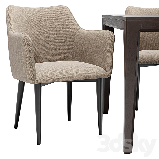 Moscow dining chair and Mavis table 3DS Max Model - thumbnail 3