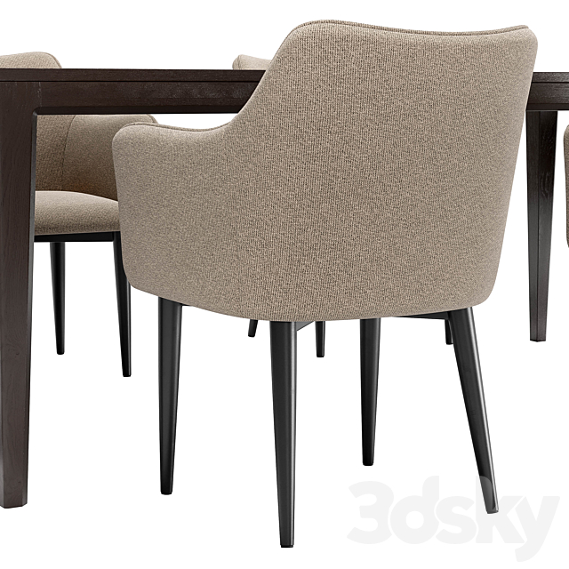 Moscow dining chair and Mavis table 3DS Max Model - thumbnail 4