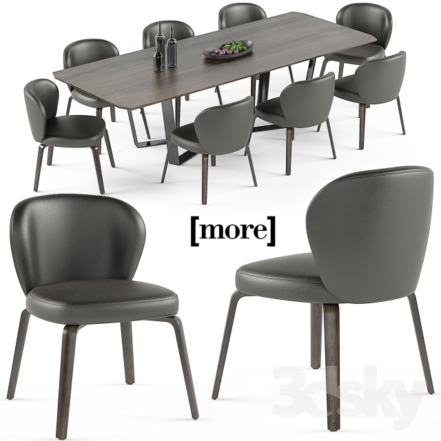 Mudi chair and Pero table set 3DS Max - thumbnail 3