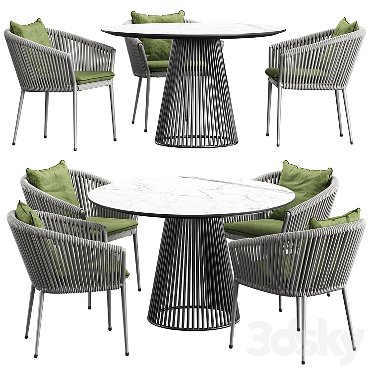 Muse Dining Chair Ostin Table 3DS Max Model - thumbnail 3