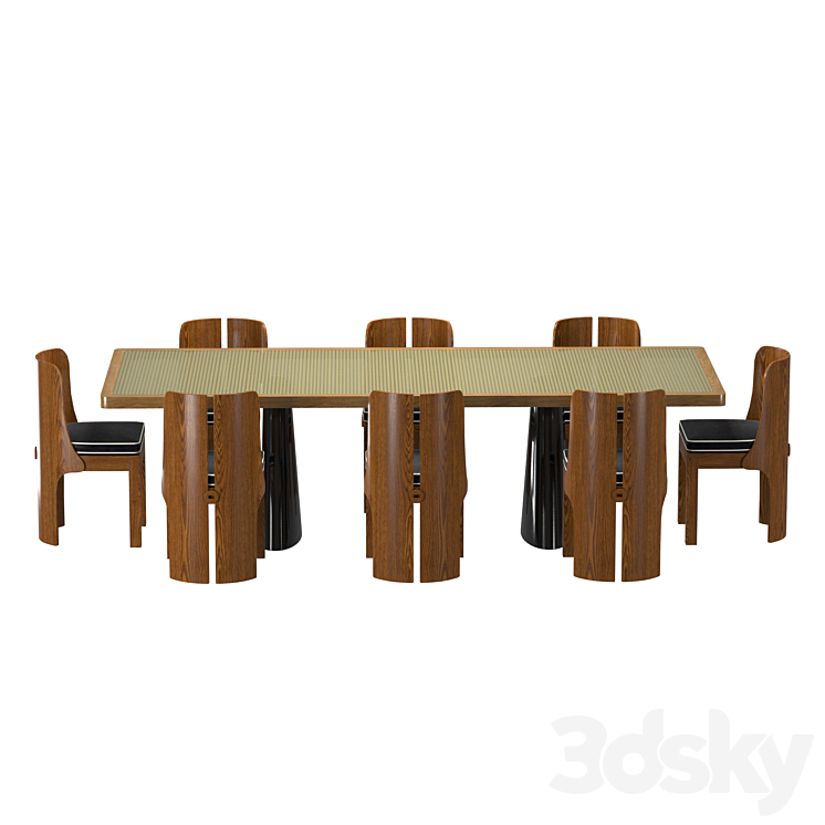 N 341 – 172 DINING CHAIR TABLE BY RUEMMLER 3DS Max - thumbnail 2