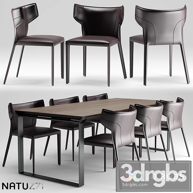 Natuzzi Omega Table Pigreco Chair 3dsmax Download - thumbnail 1