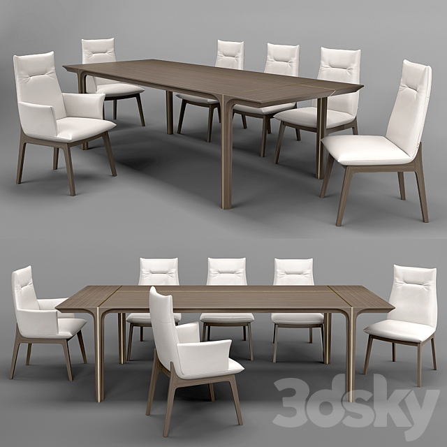 Natuzzi SOVRANA chair KENDO table 3DSMax File - thumbnail 1