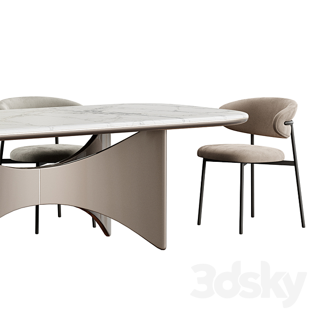 NEO Chair Turri Blues Table 3DS Max Model - thumbnail 5