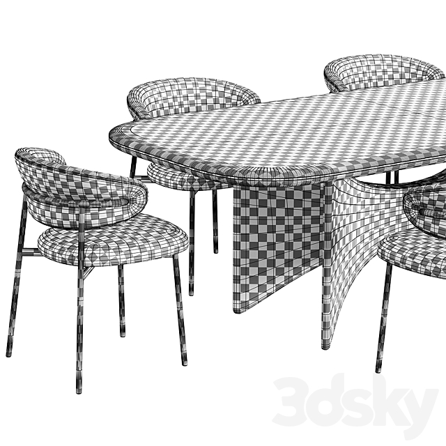 NEO Chair Turri Blues Table 3DS Max Model - thumbnail 7