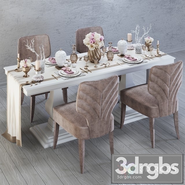 Neoclassic Dining Set 3dsmax Download - thumbnail 1