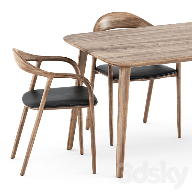 Neva chairs and Kalota table by Artisan 3DS Max Model - thumbnail 2