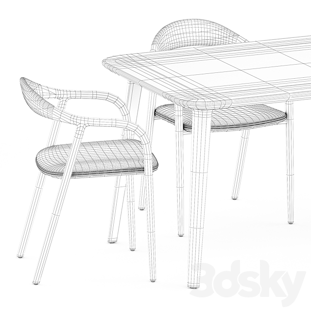 Neva chairs and Kalota table by Artisan 3DS Max Model - thumbnail 5