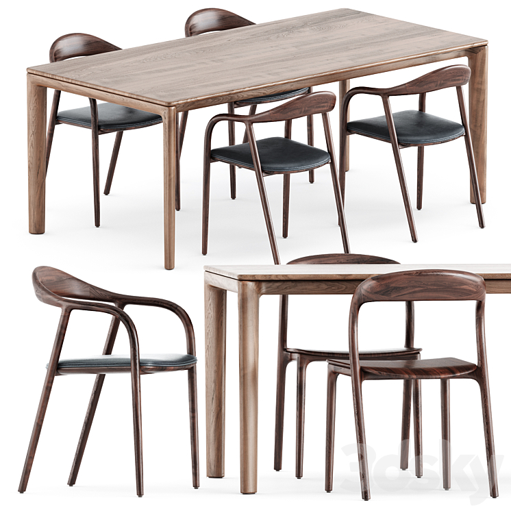 Neva chairs and Neva table by Artisan 3DS Max - thumbnail 1